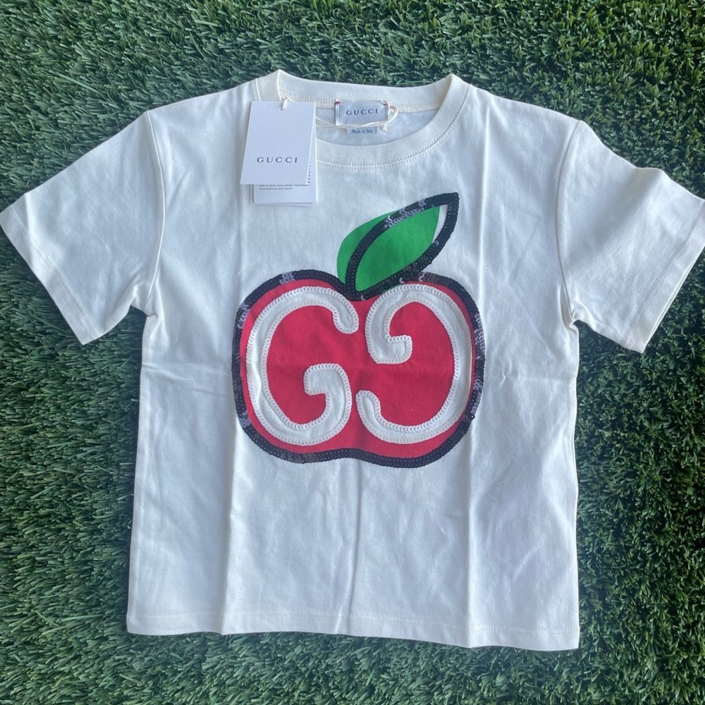 Gucci Double G Apple Sequin Tee - New & Authentic